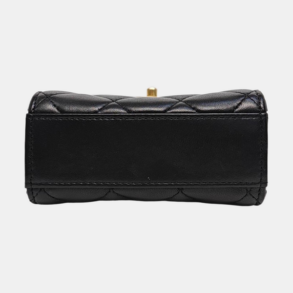 Quilted Lambskin Shoulder Bag Black