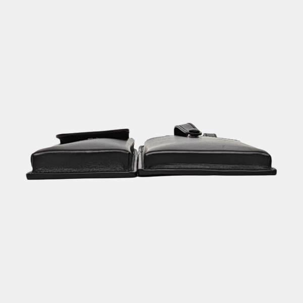 2 Pockets Leather Black