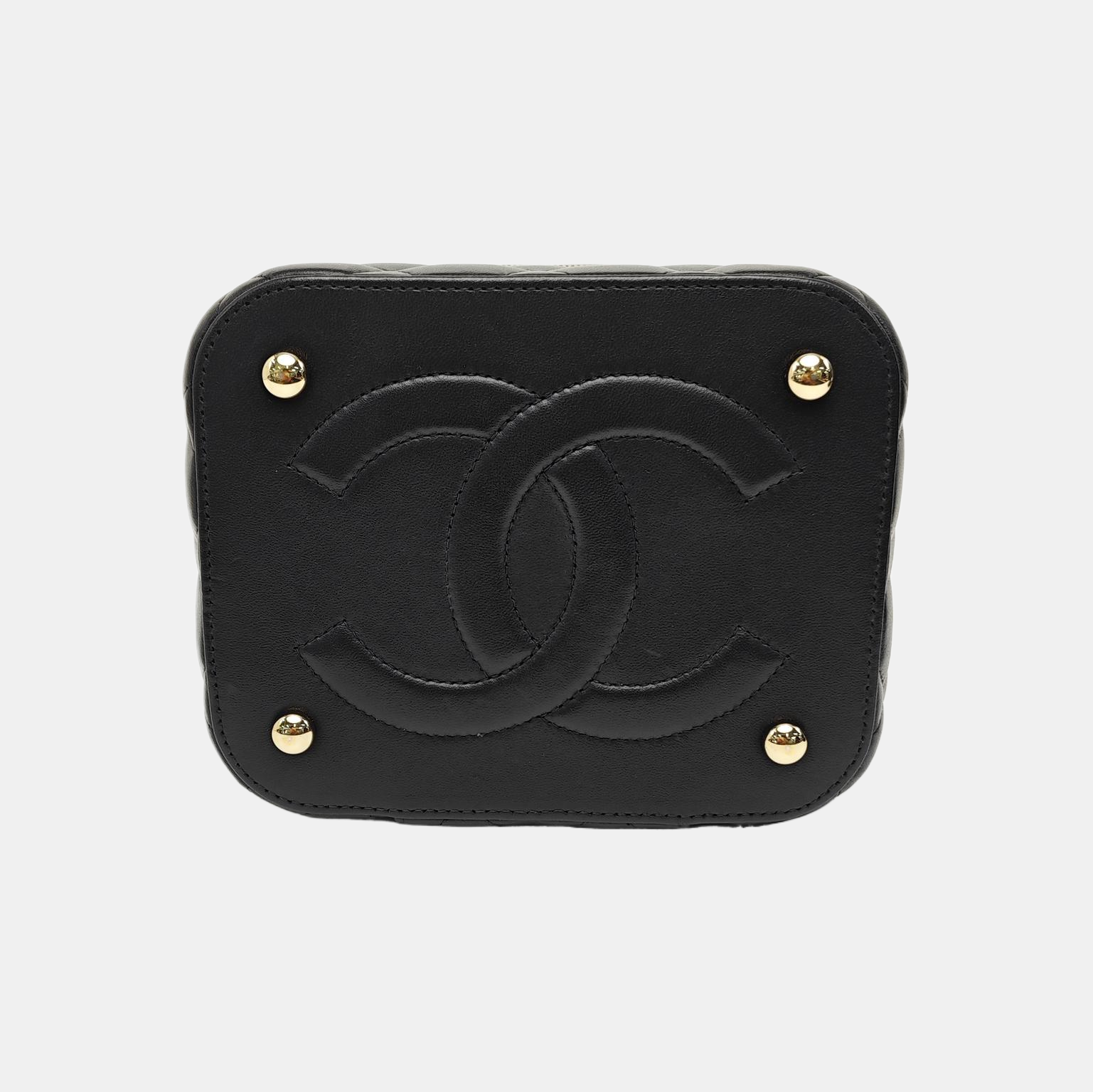 VANITY CASE Small Quilted Lambskin Black