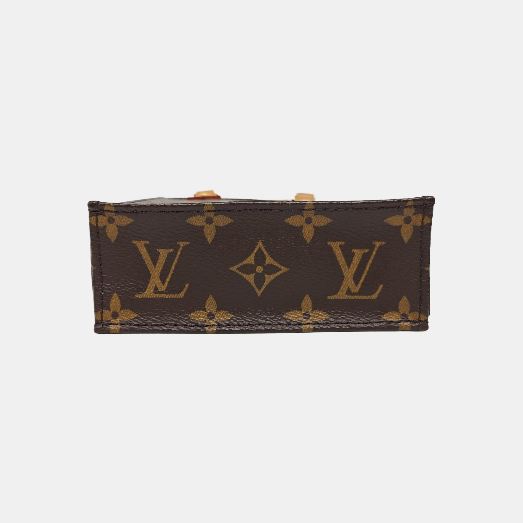 SAC PLAT Mini Monogram Coated Canvas Brown