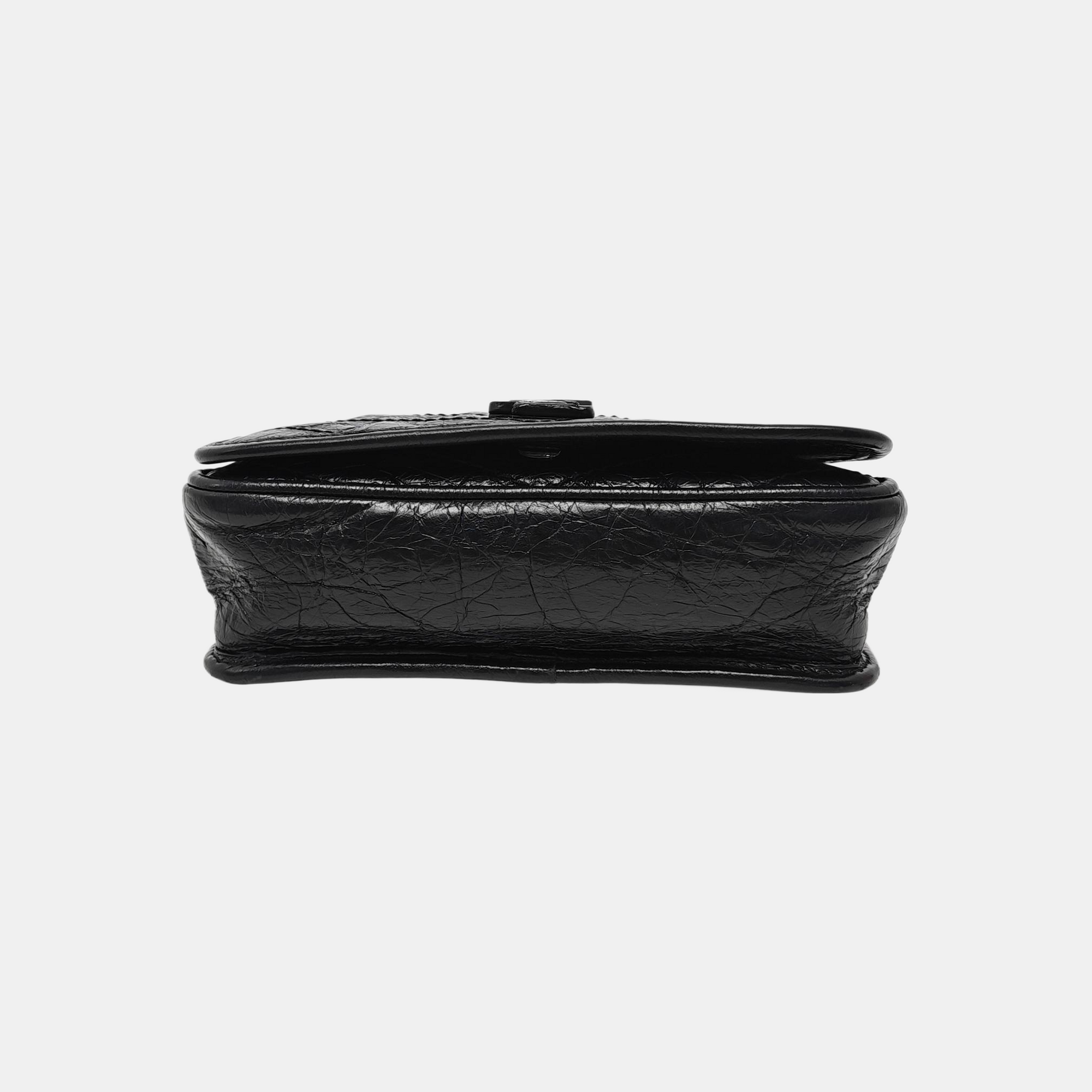 NIKI Mini Chevron Calfskin Black