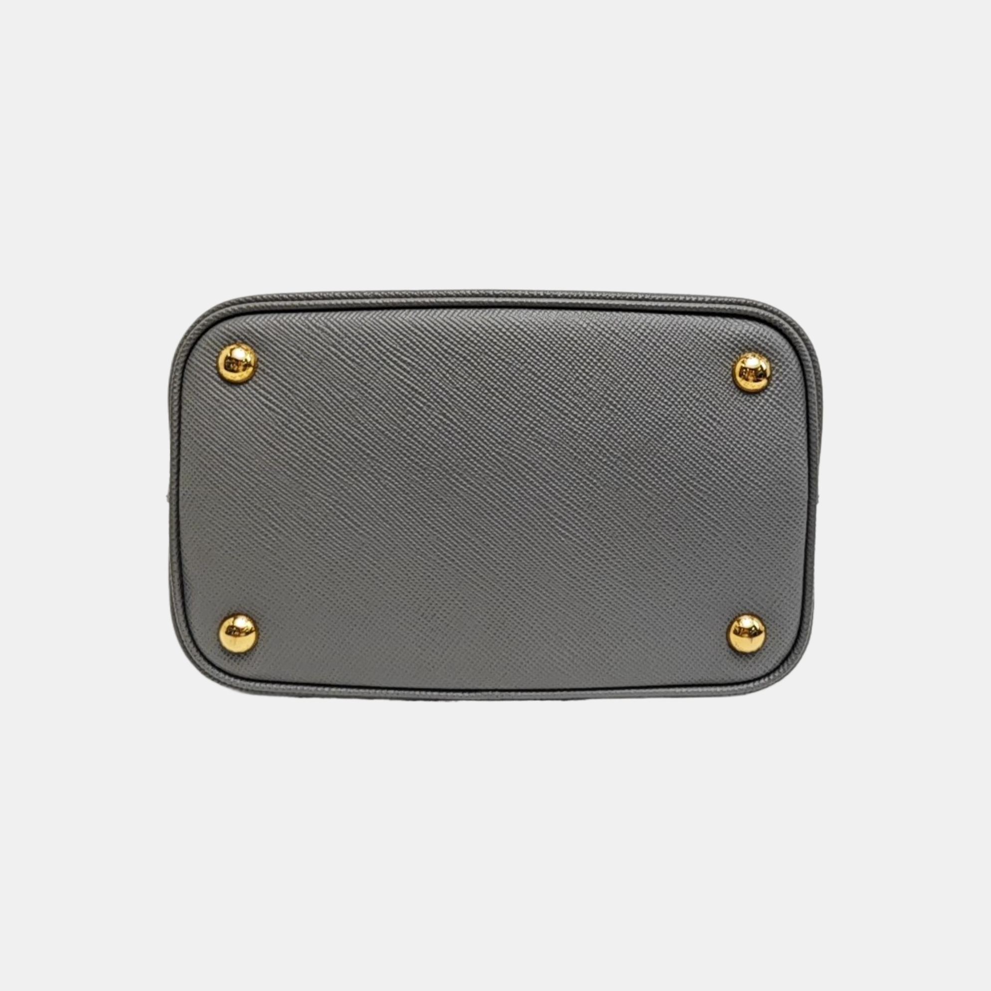 Panier Medium Saffiano Calfskin Gray