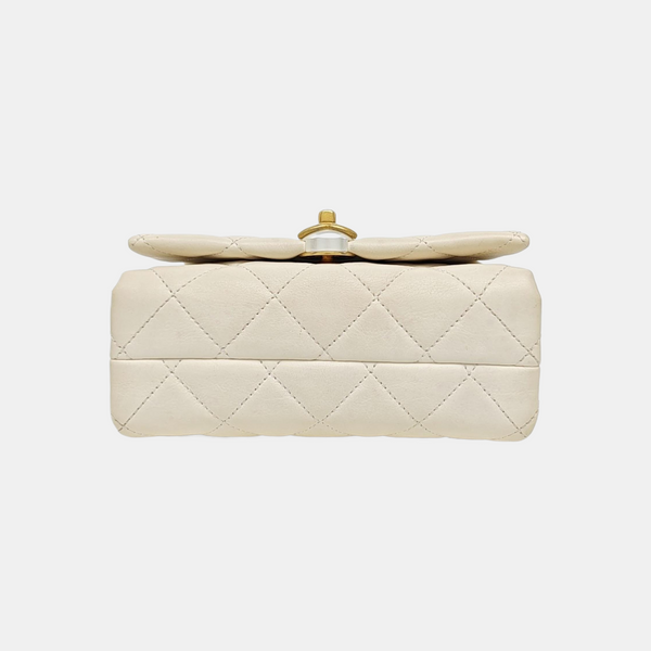 Quilted Calfskin Shoulder Bag White
