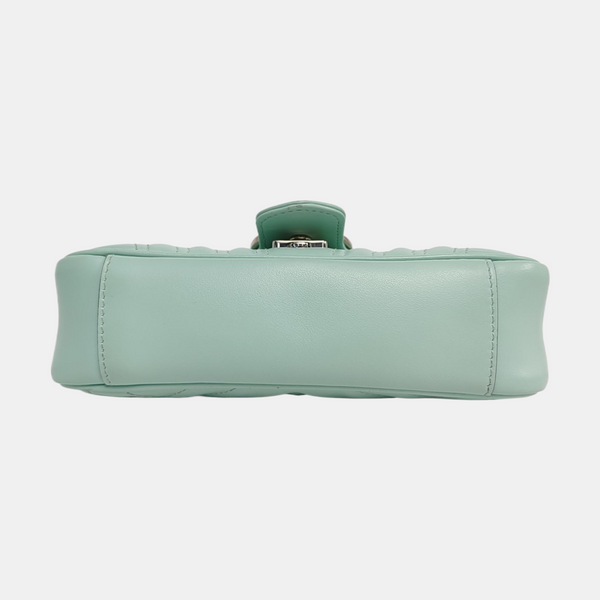 GG Marmont Small Quilted Calfskin Green