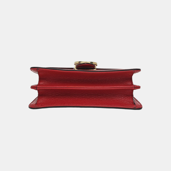 Interlocking G Small Calfskin Red