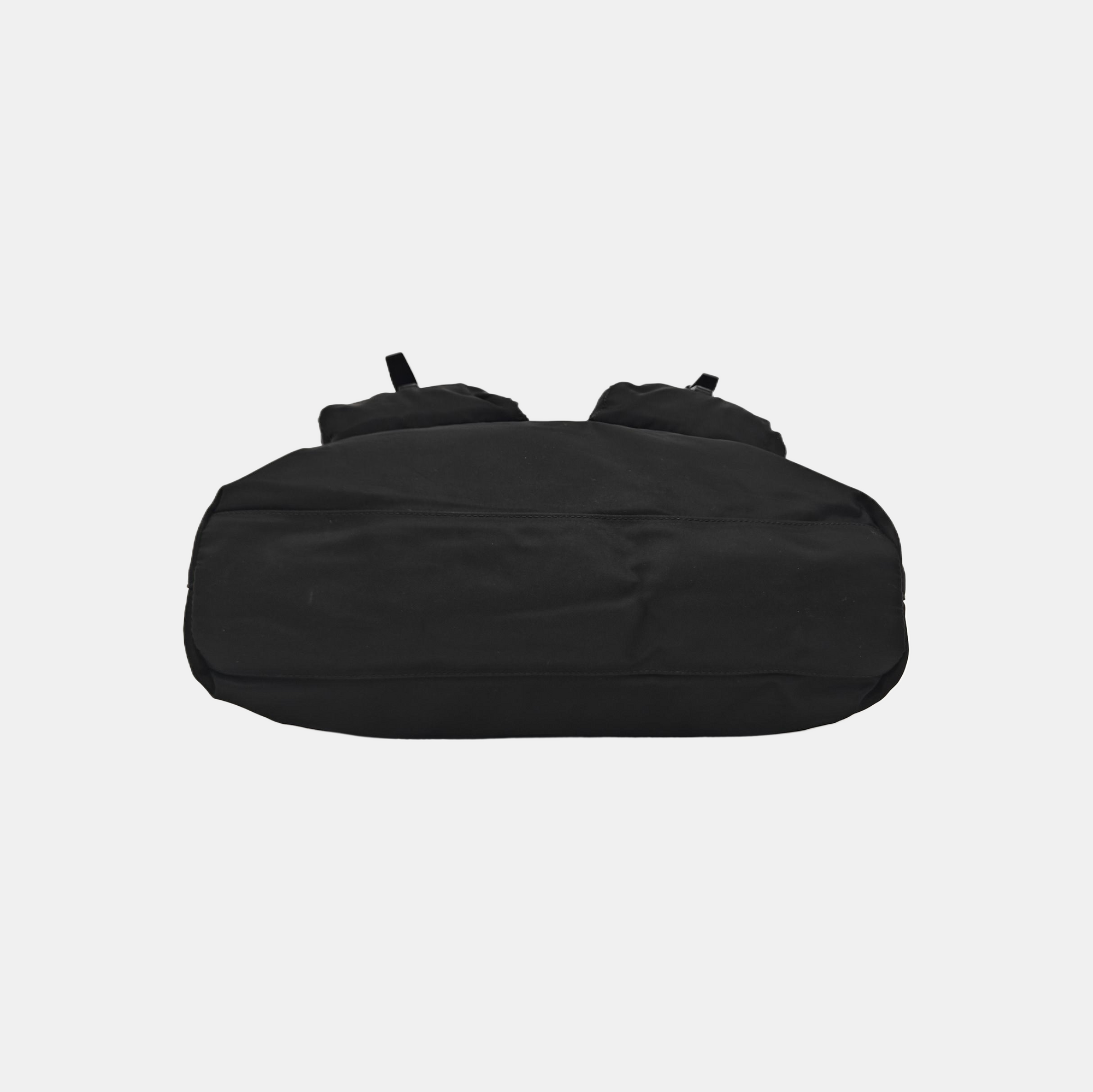Nylon Top Handle Bag Black