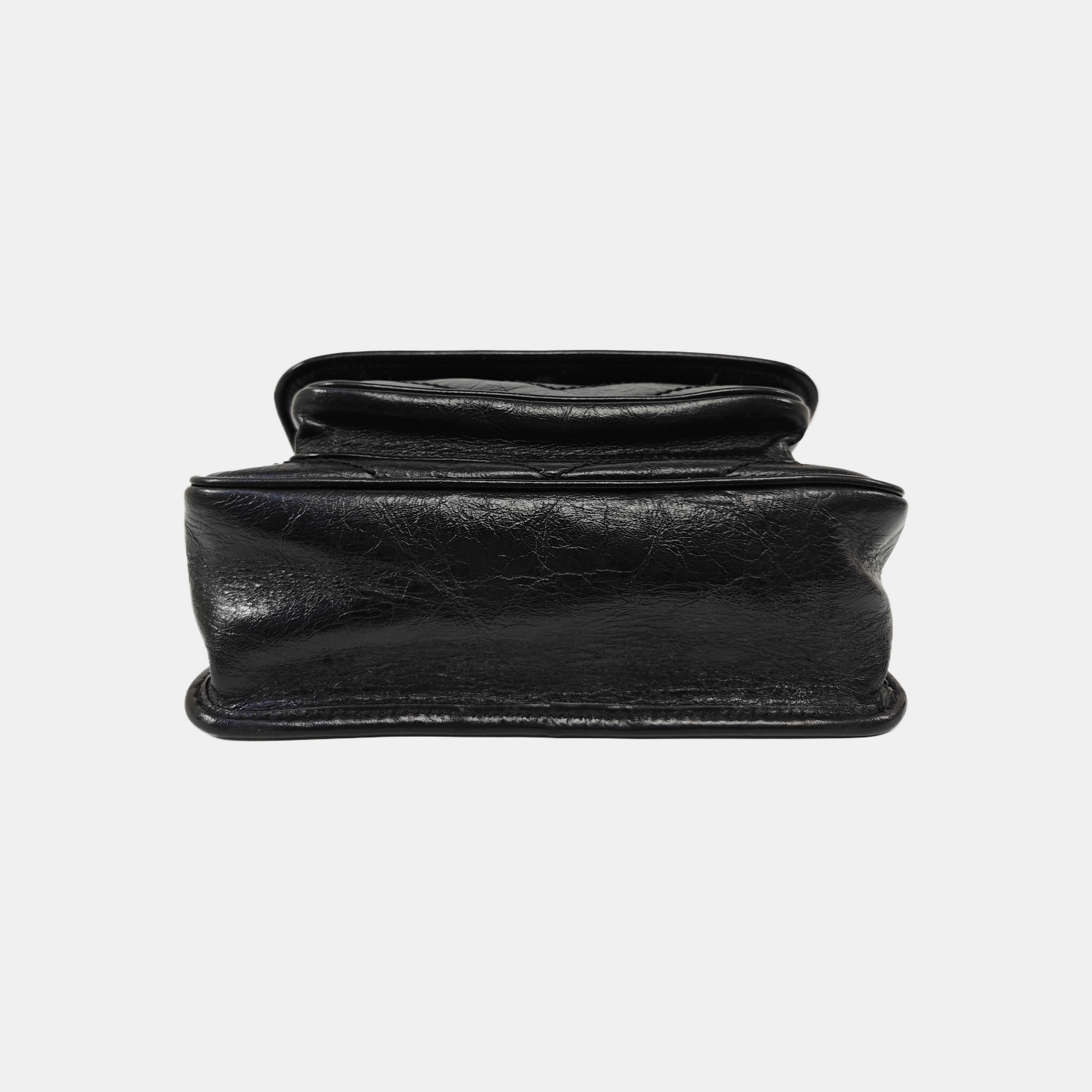 NIKI Small Chevron Calfskin Black