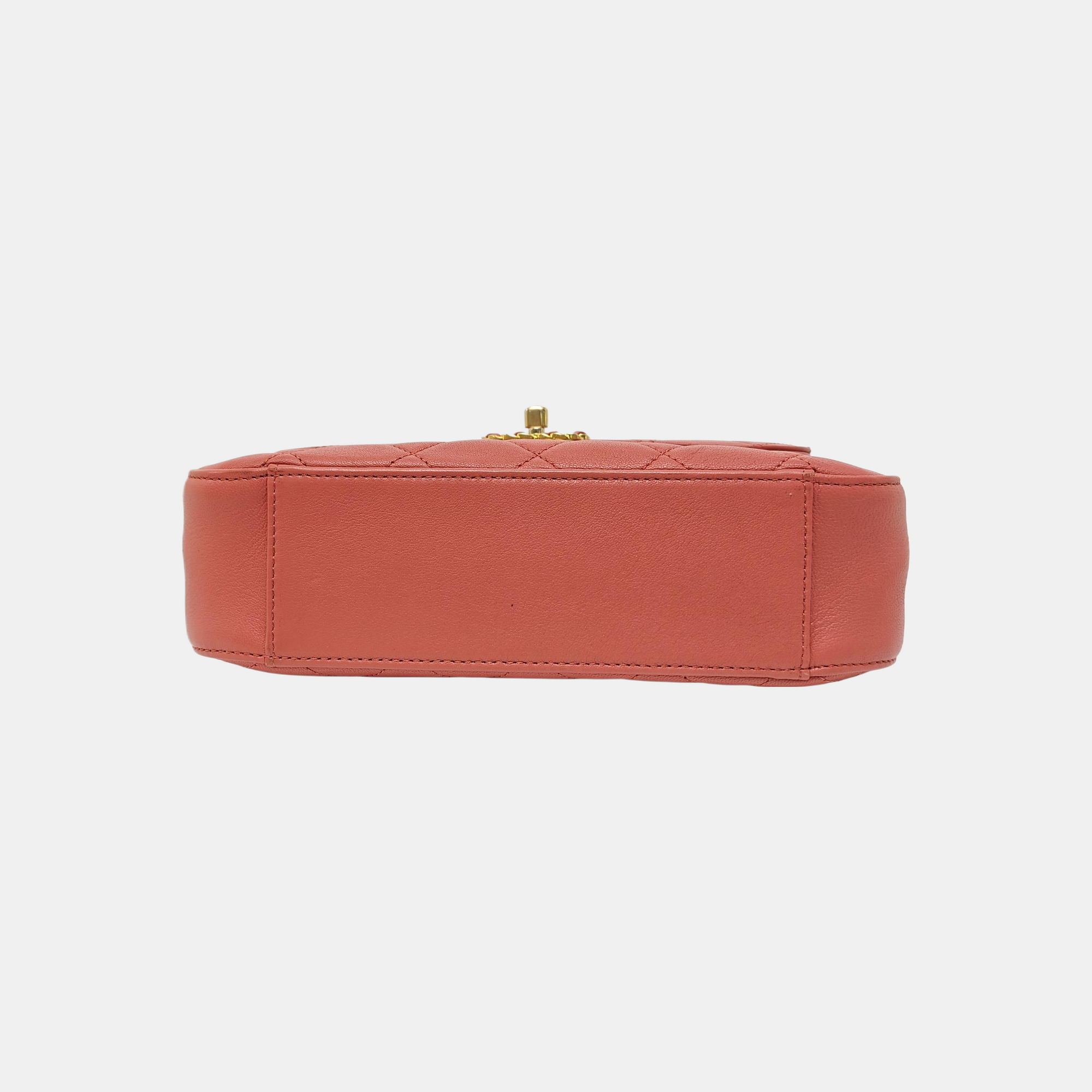 CHAIN INFINITY TOP HANDLE Quilted Calfskin Pink