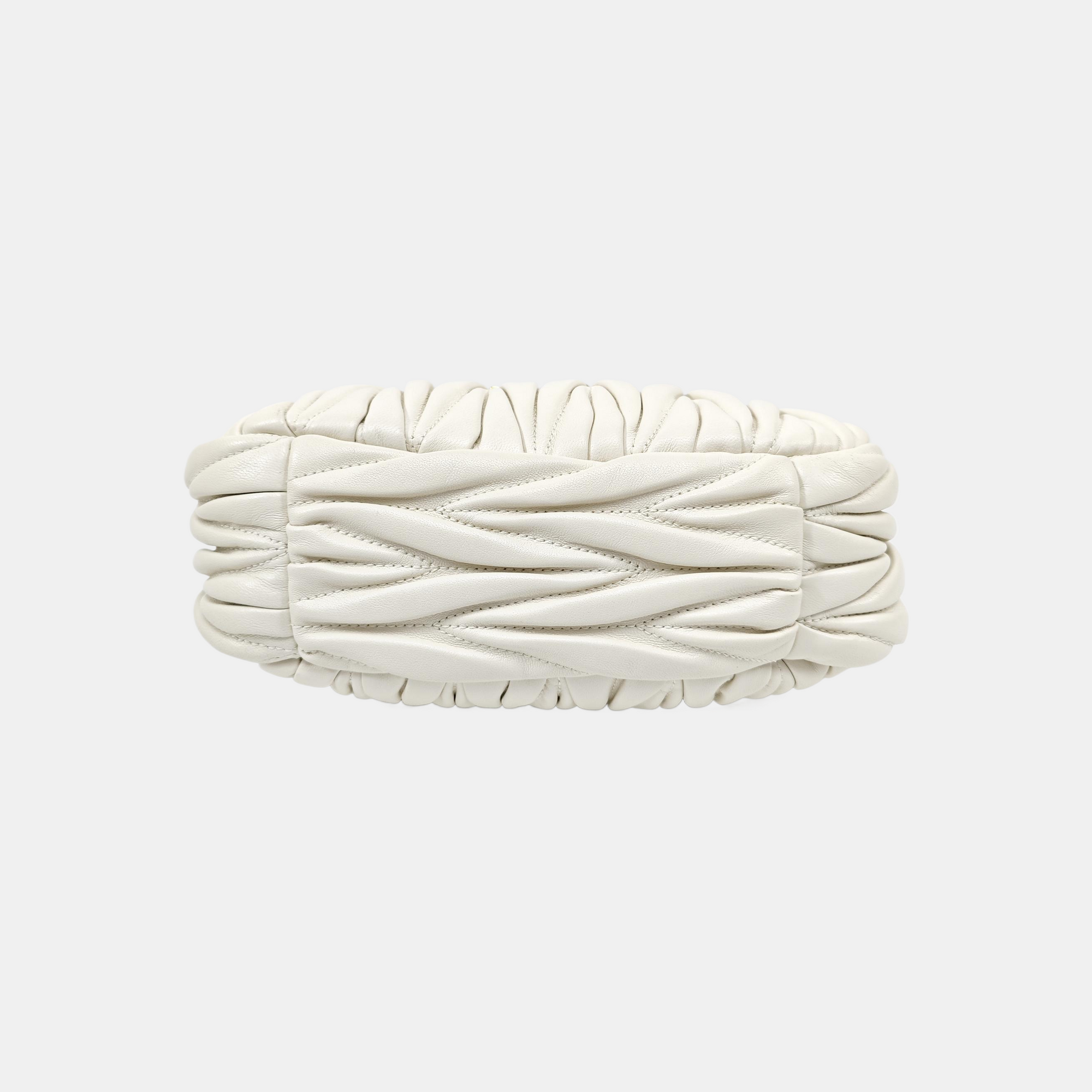 Wander Matelassé Small Quilted Lambskin White