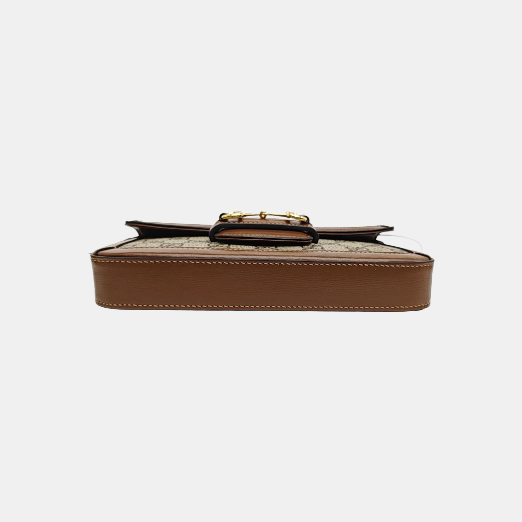 Horsebit 1955 Small Monogram Coated Canvas Beige