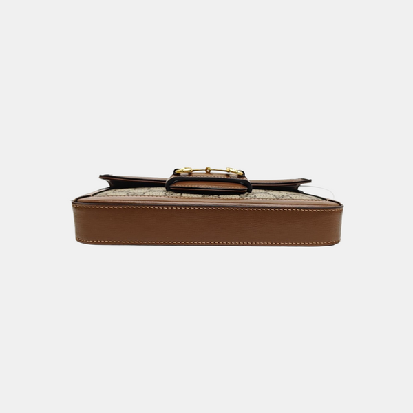 Horsebit 1955 Small Monogram Coated Canvas Beige