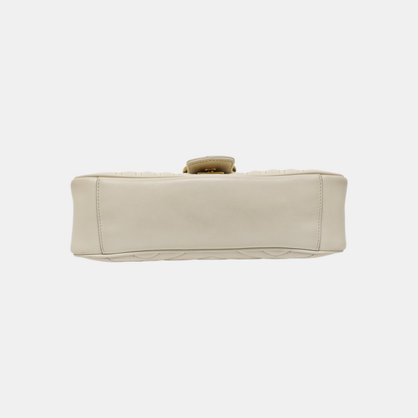 GG Marmont Medium Quilted Calfskin White