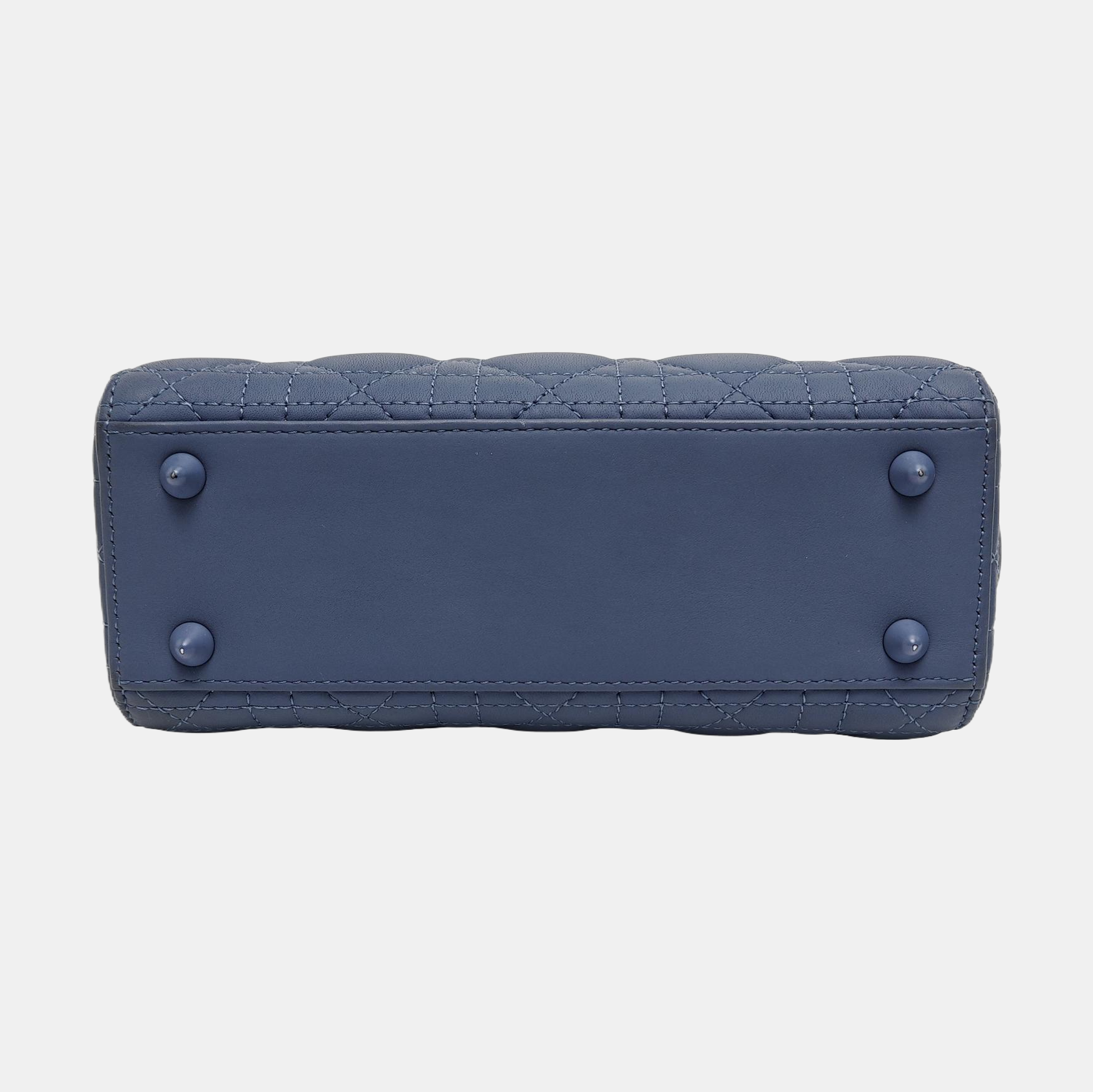 Lady Dior Small Cannage Lambskin Blue