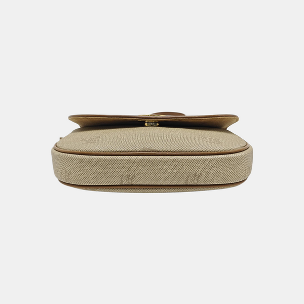 Coated Canvas Shoulder Bag Beige