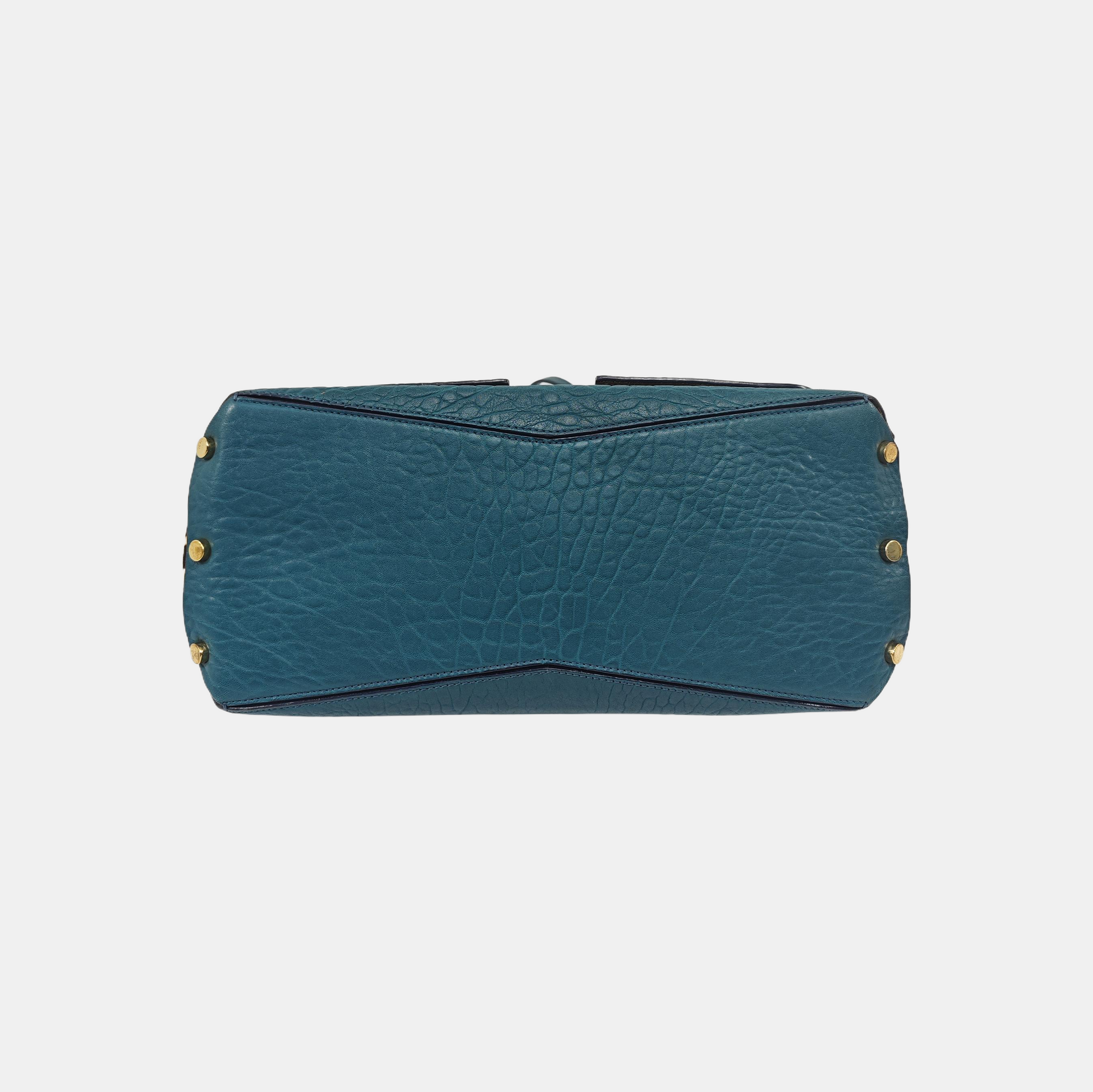 Calfskin Shoulder Bag Blue