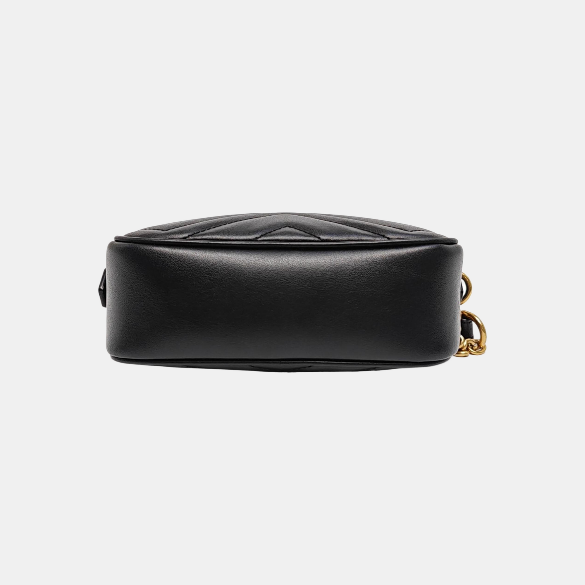 GG Marmont Mini Quilted Calfskin Black