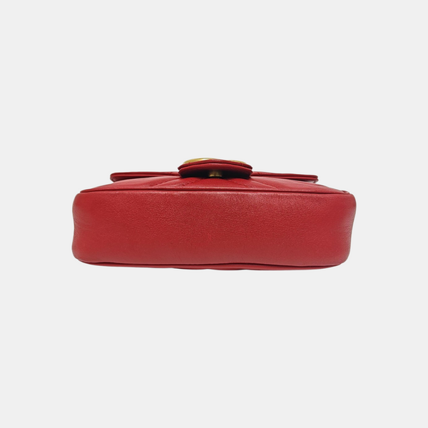 GG Marmont Mini Quilted Calfskin Red