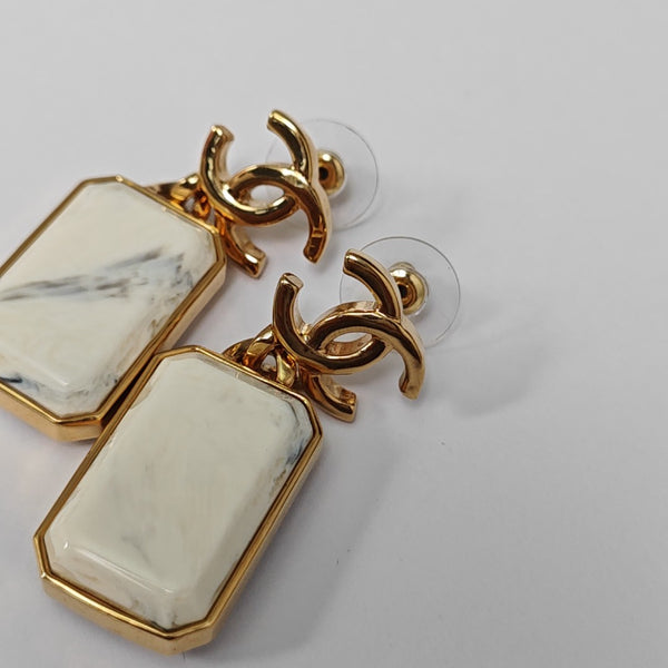 Metal White Stud Earrings