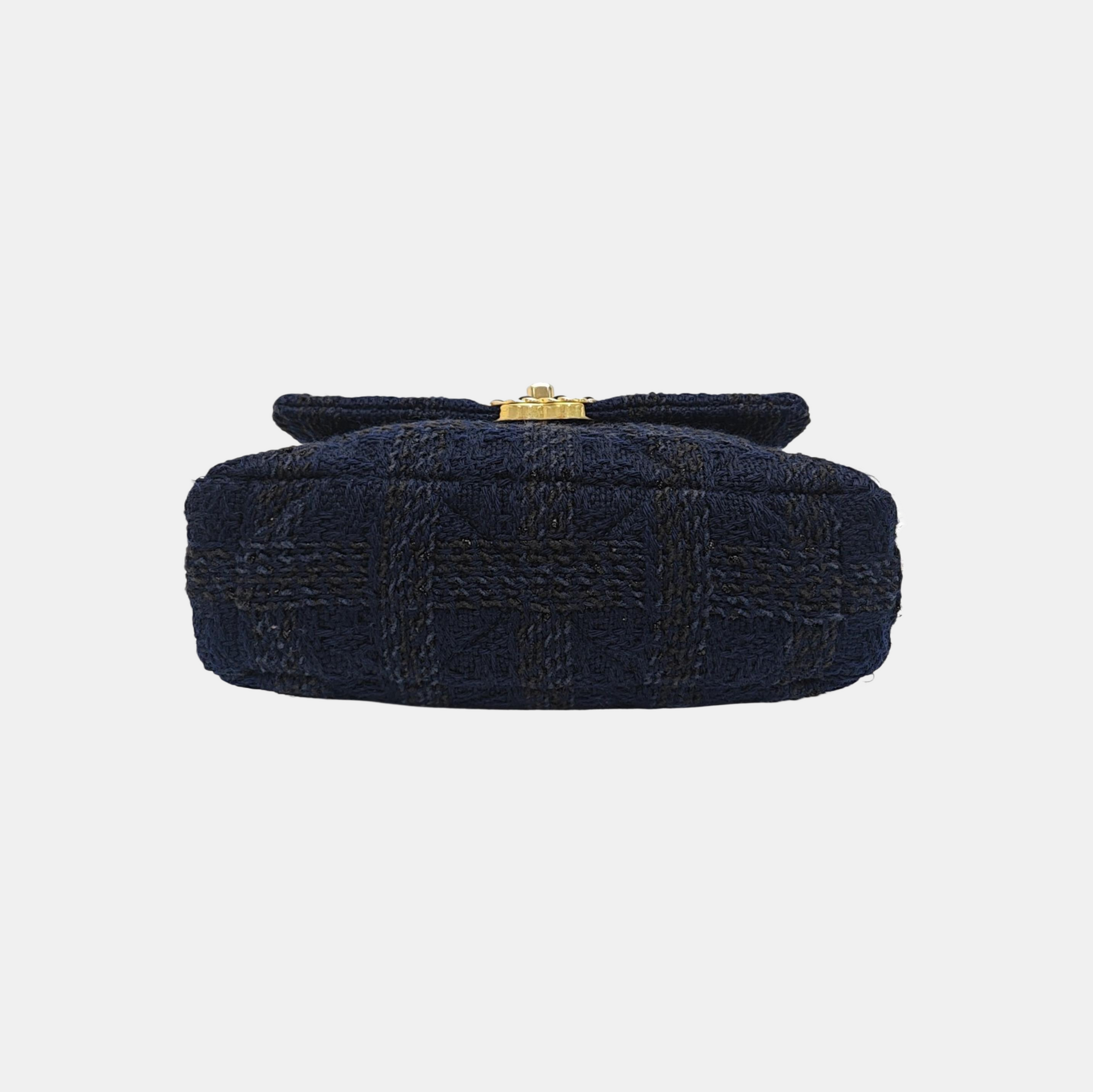CHANEL 19 Small Quilted Fabric Blue