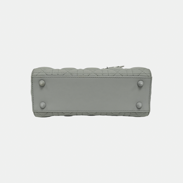 Lady Dior Small Cannage Lambskin Gray