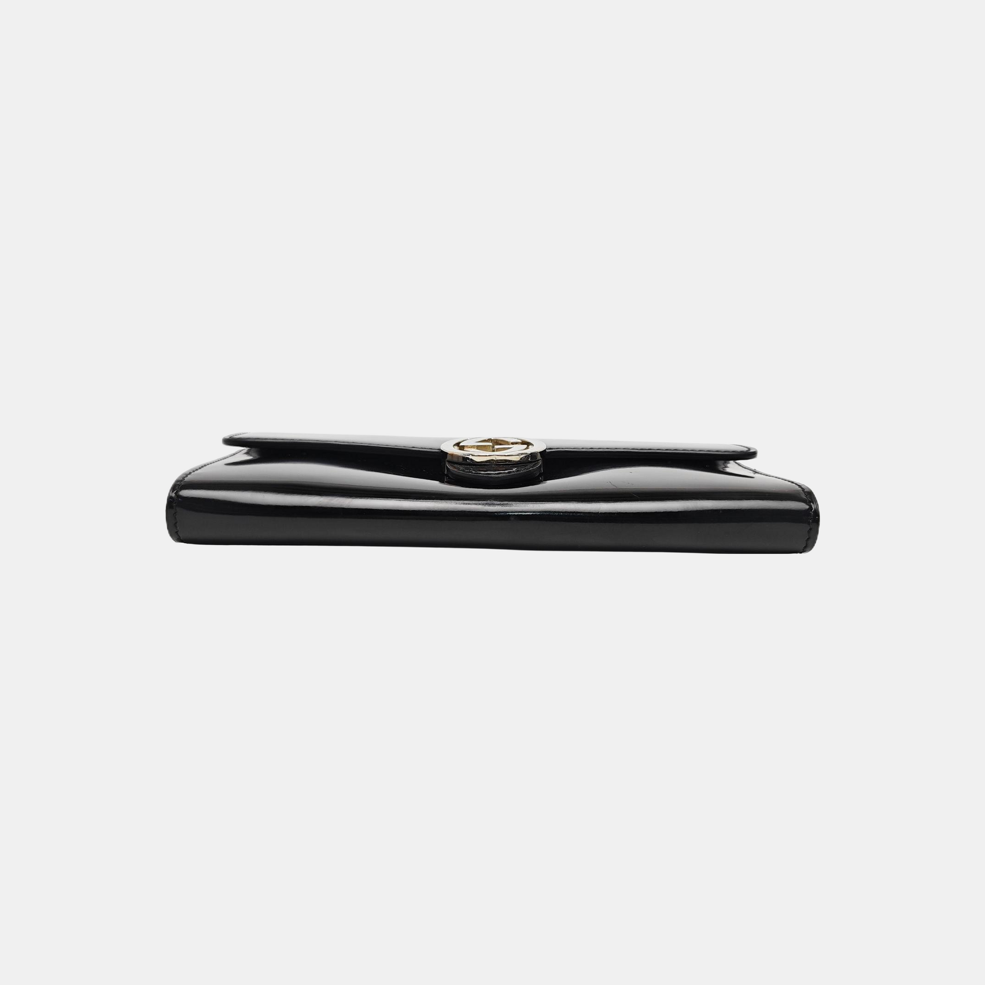 Interlocking G Small Calfskin Black Wallet