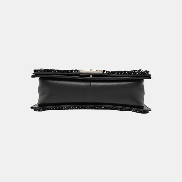 BOY CHANEL Medium Chevron Calfskin Black