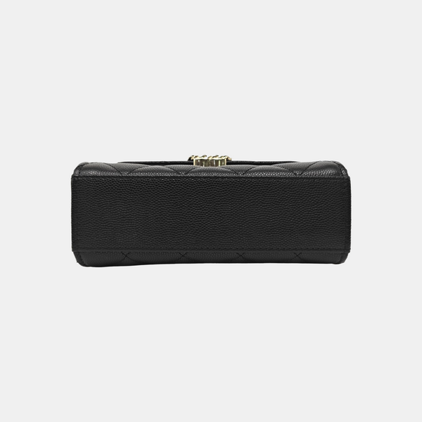 25S Quilted Grained Calfskin Black