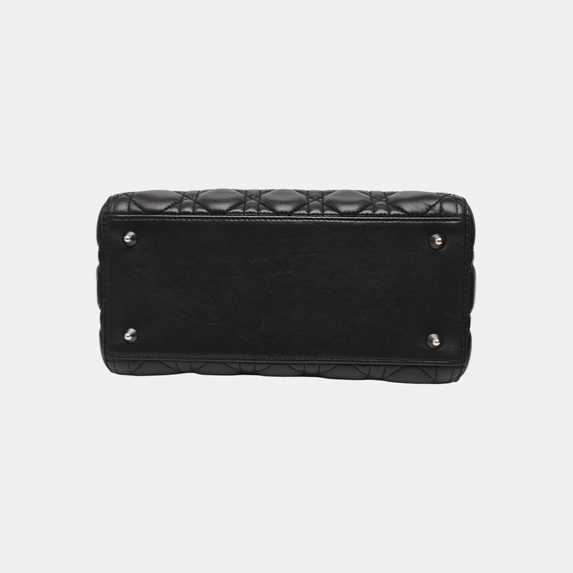 Lady Dior Medium Cannage Lambskin Black
