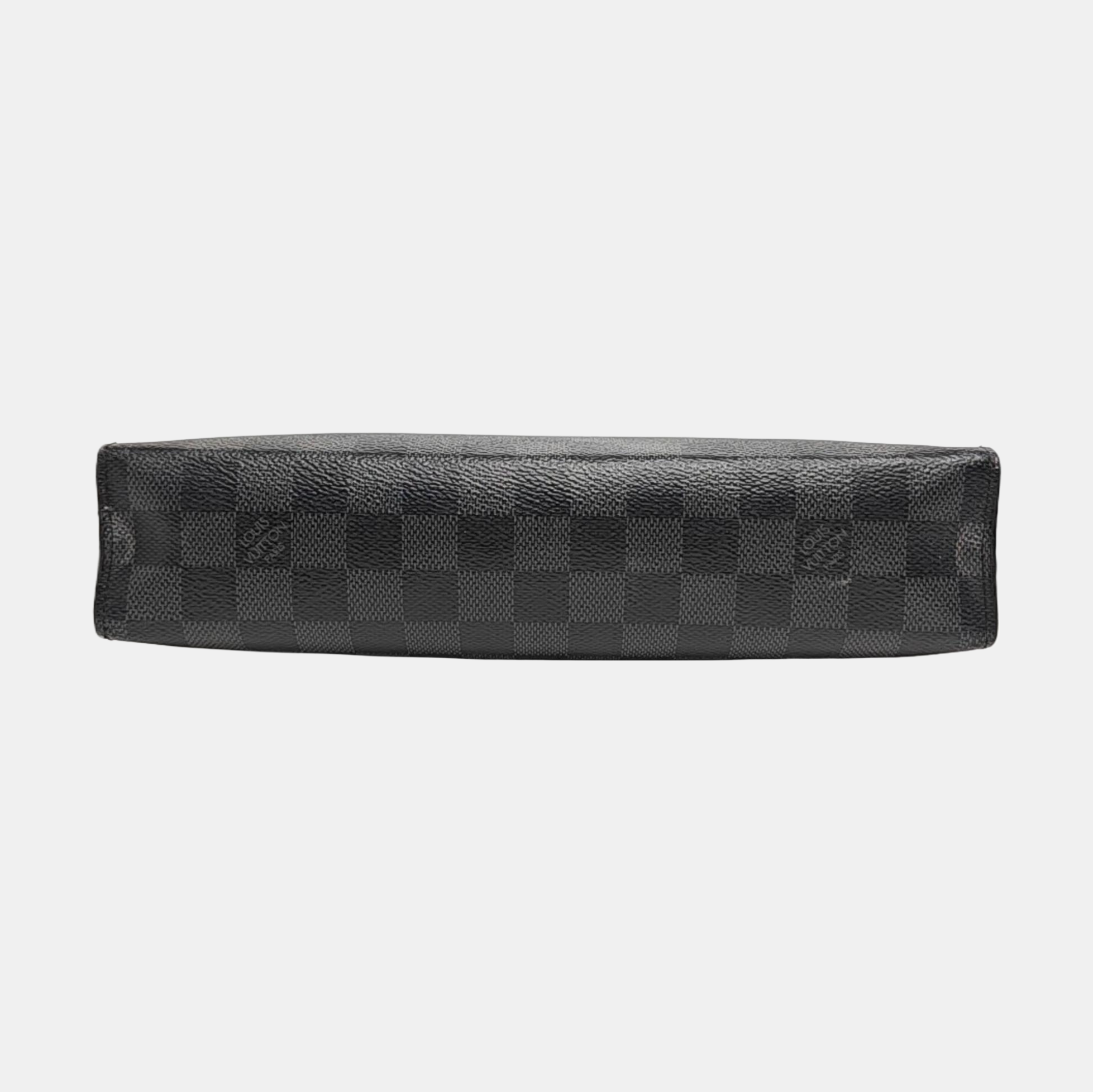 Pochette Voyag MM Damier Graphite Coated Canvas Gray