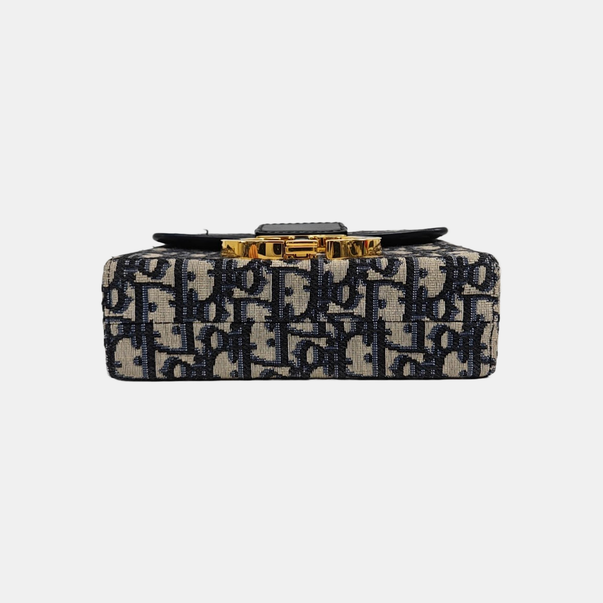 30 Montaigne Mini Oblique Canvas Blue