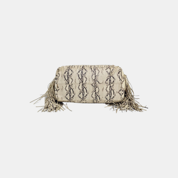Python Top Handle Bag Beige