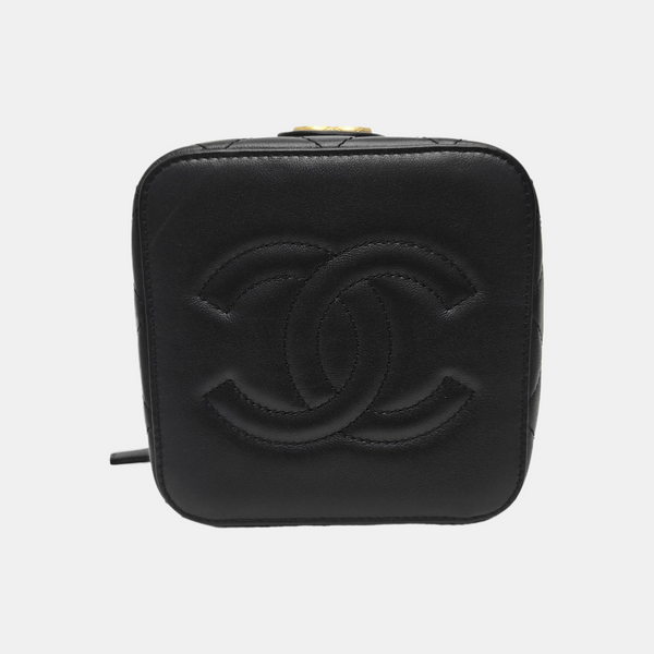 Quilted Calfskin Shoulder Bag Black