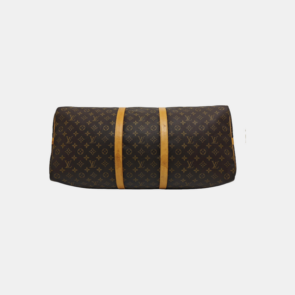 KEEPALL 60 Monogram Coated Canvas Brown