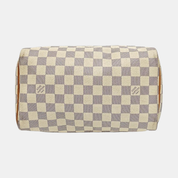 SPEEDY 25 Damier Azur Coated Canvas White