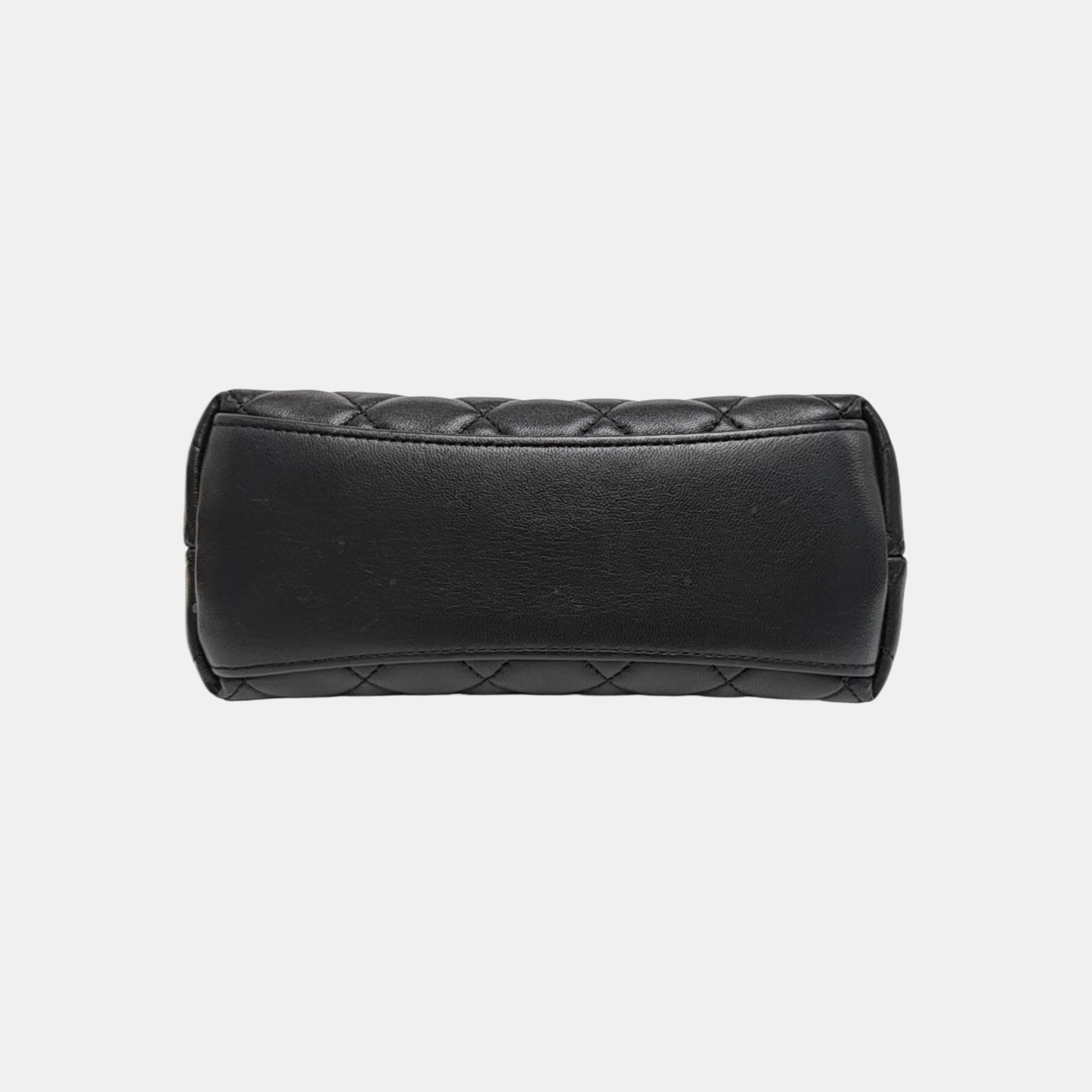 Quilted Lambskin Shoulder Bag Black