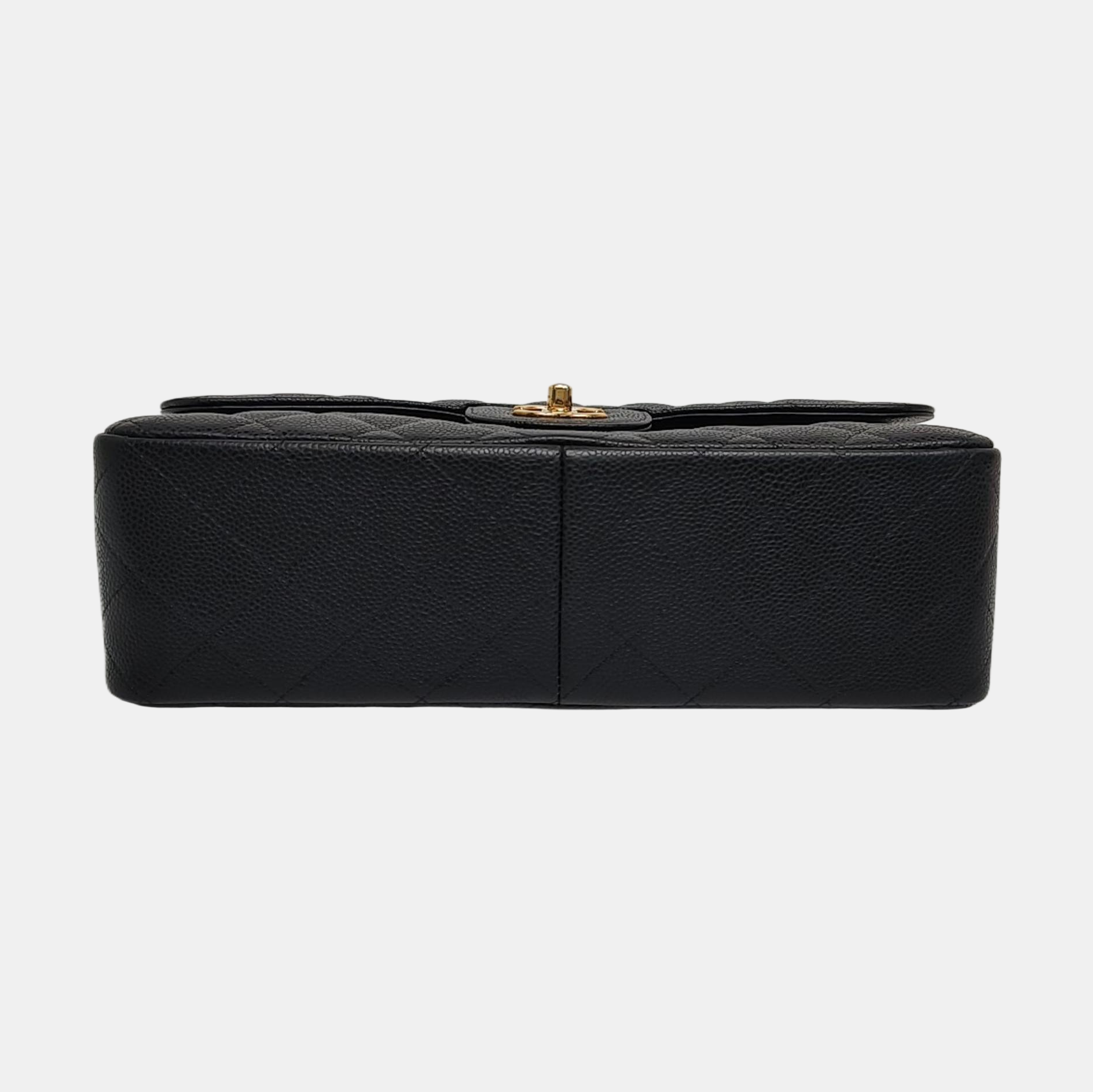 CLASSIC FLAP Jumbo Quilted Grained Calfskin Black