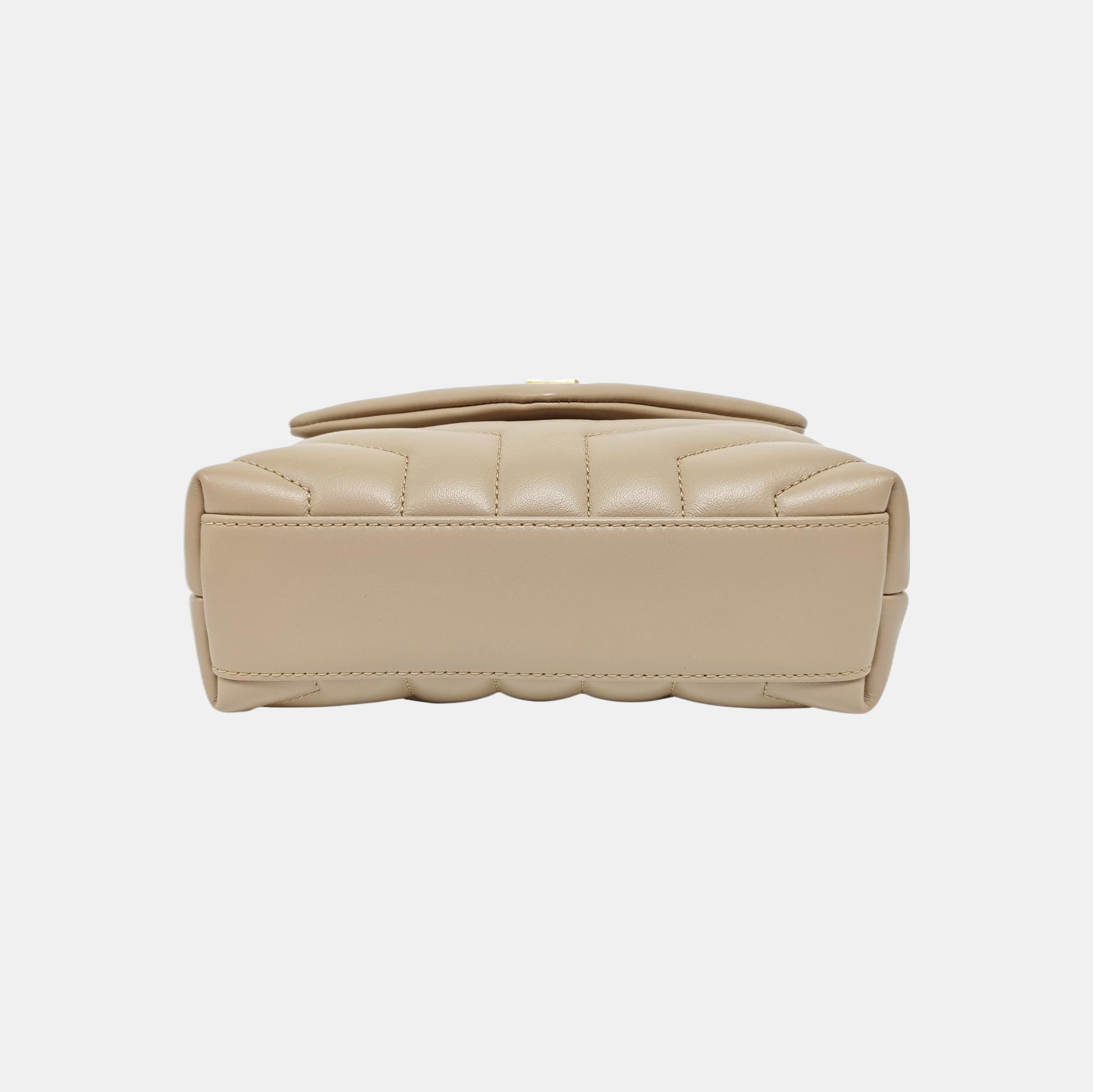 LOULOU Extra Small Chevron Calfskin Beige