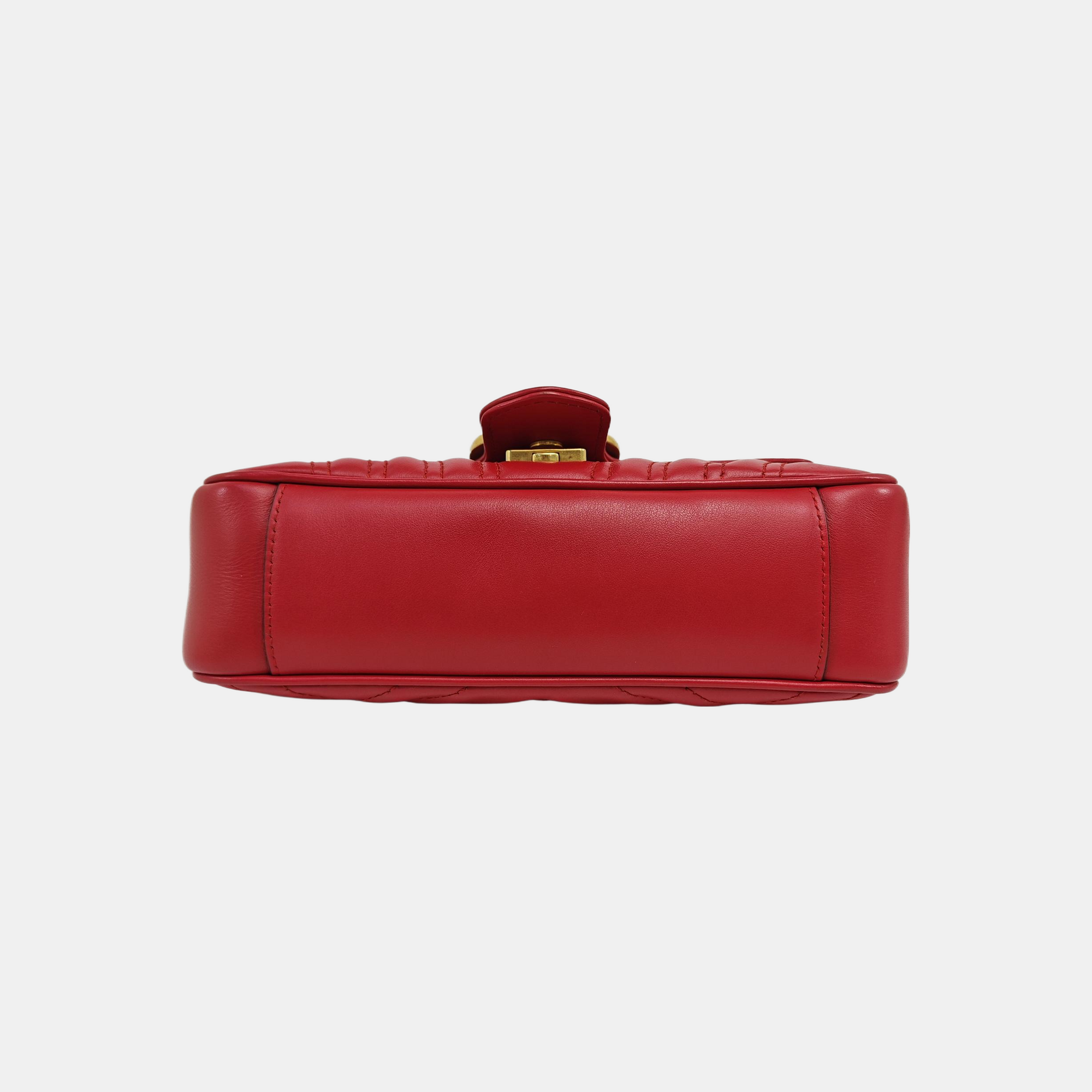 GG Marmont Small Quilted Calfskin Red