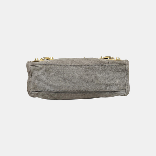Classic Metallic Edge City Mini Suede Gray