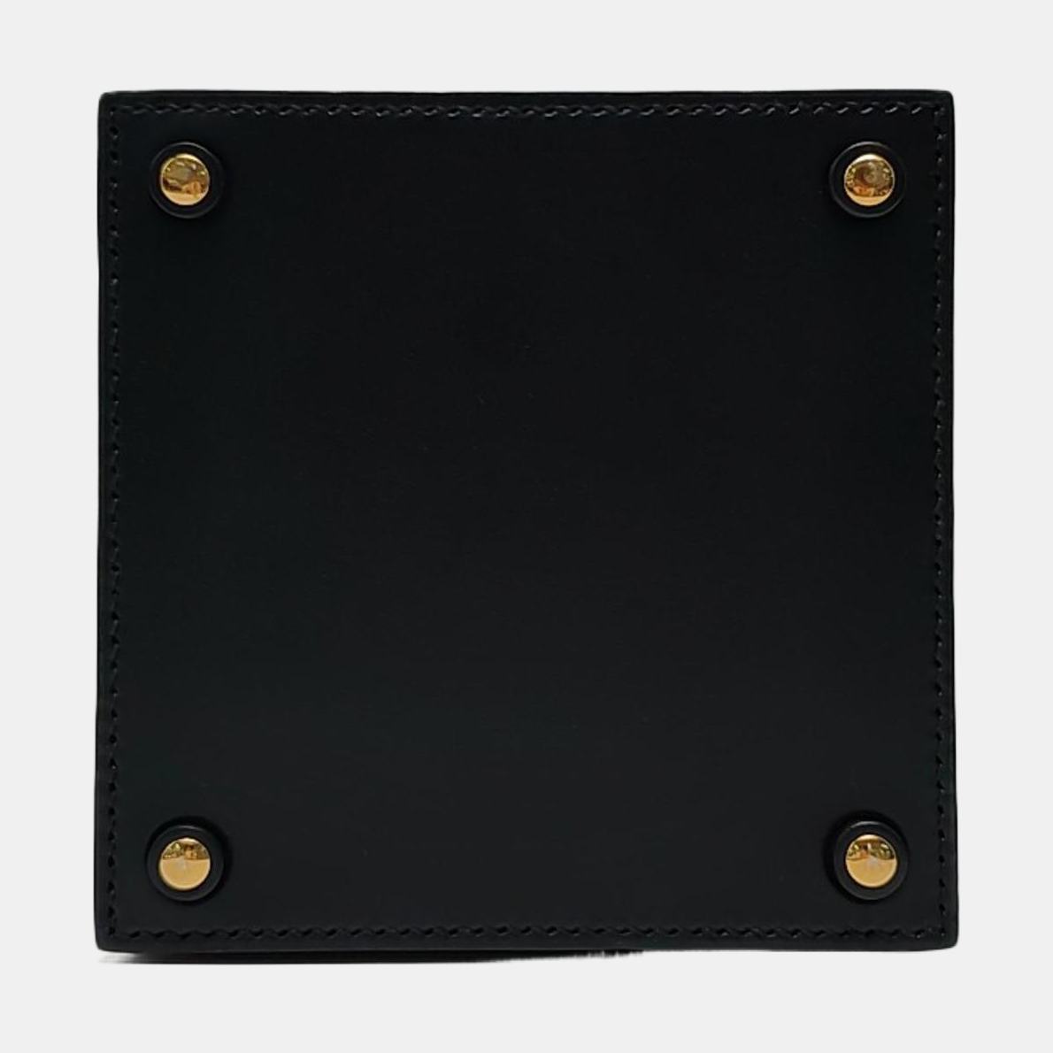 Calfskin Top Handle Bag Black