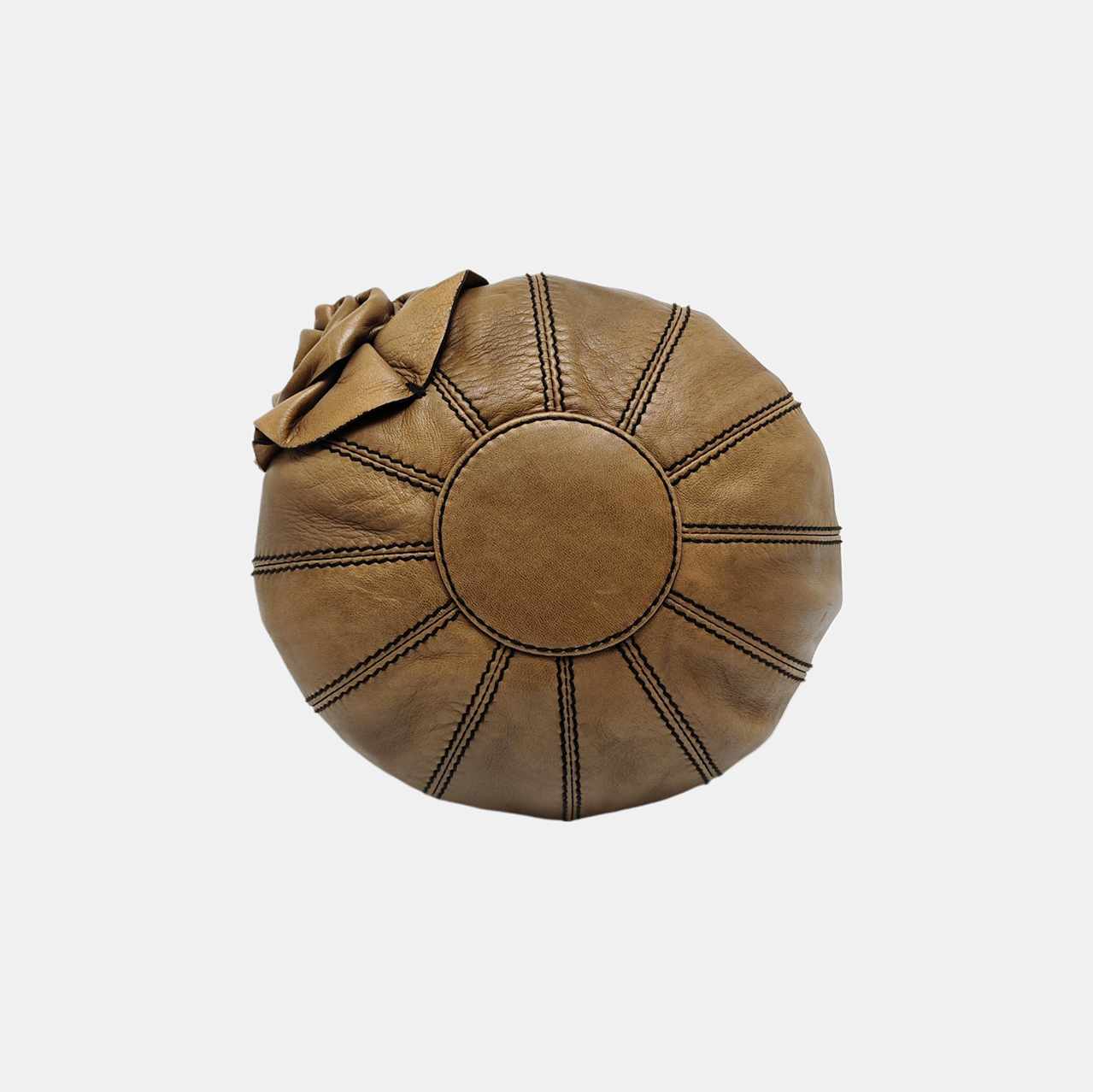 Lambskin Top Handle Bag Brown