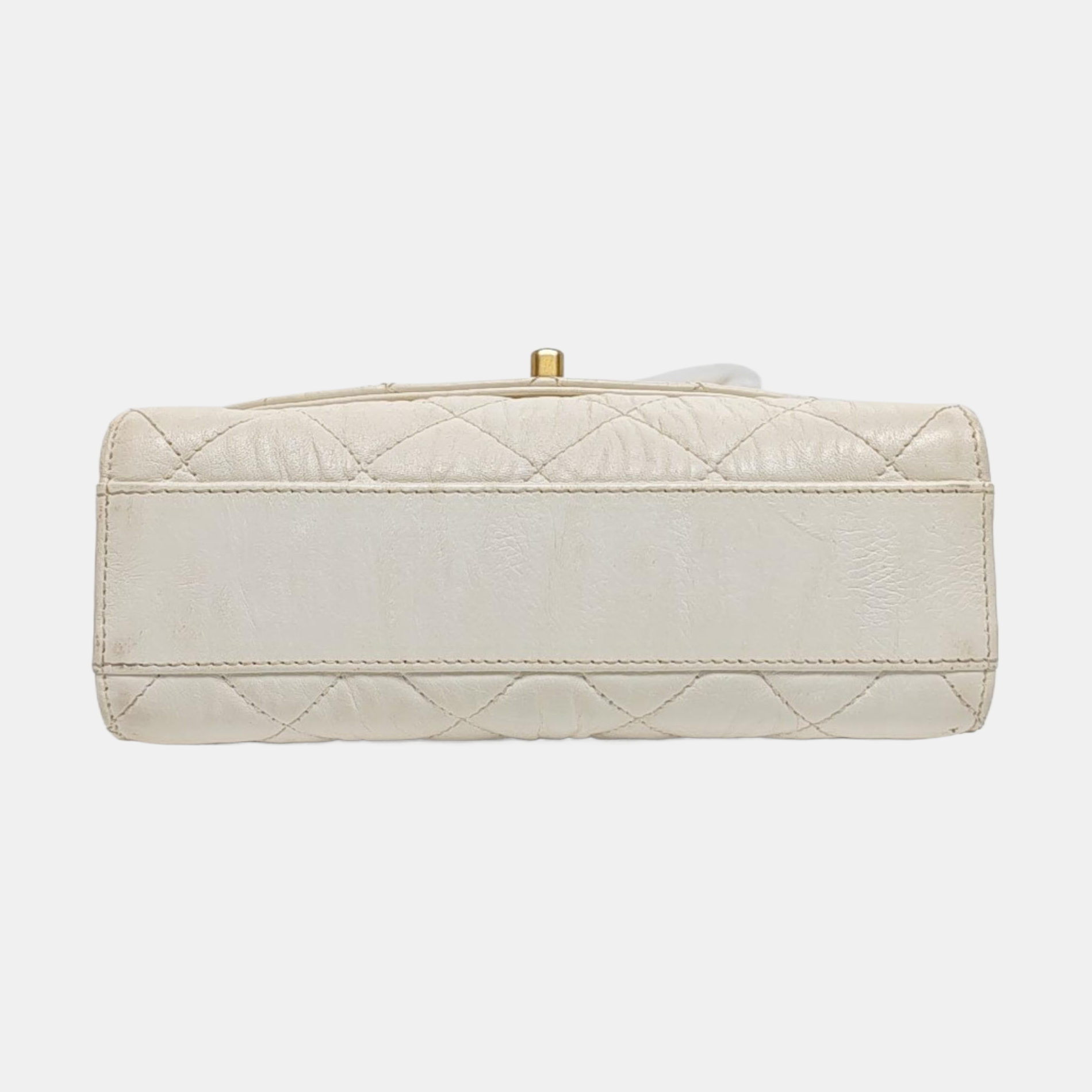 COCO HANDLE Mini Quilted Lambskin White