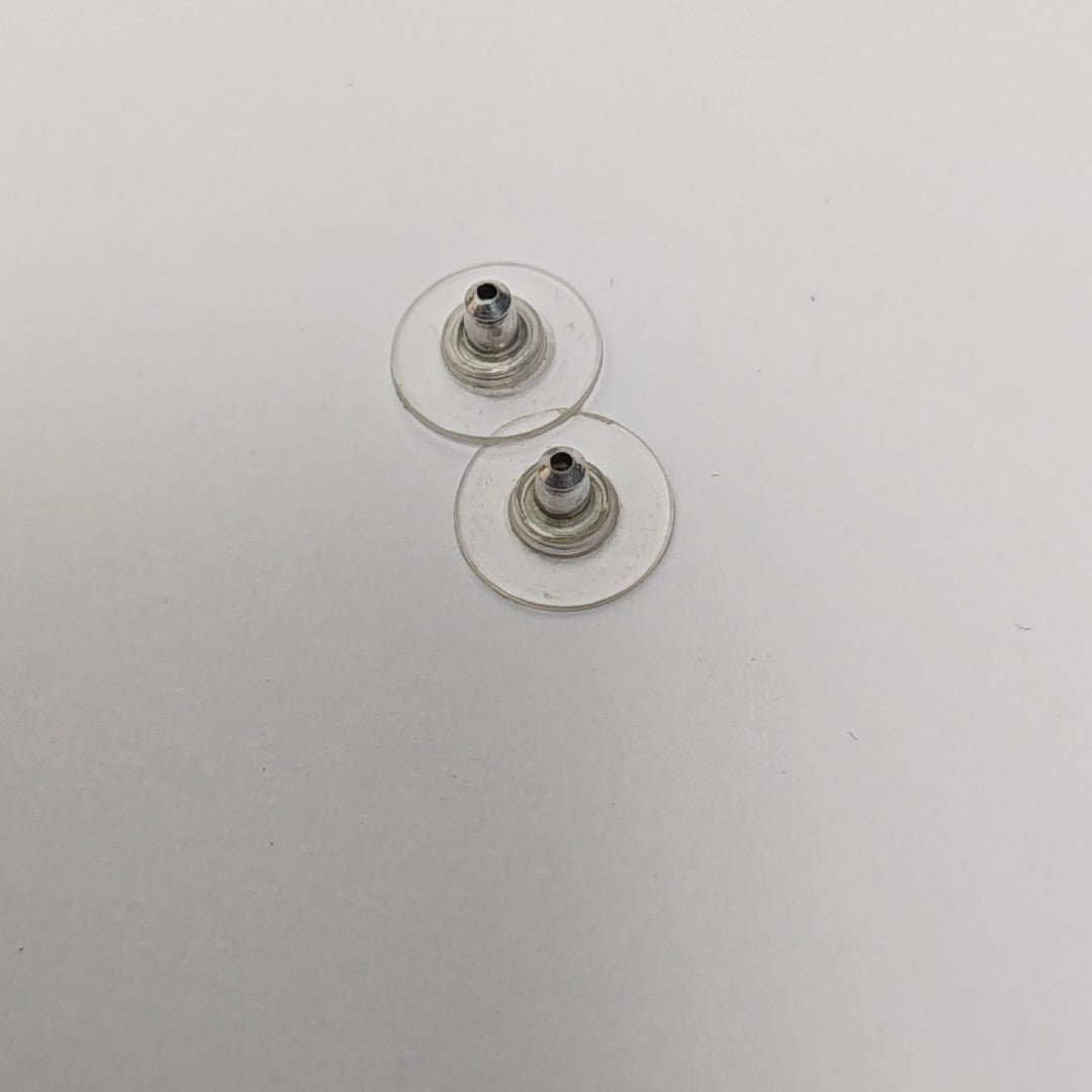 CC Logo Metal Gray Stud Earrings