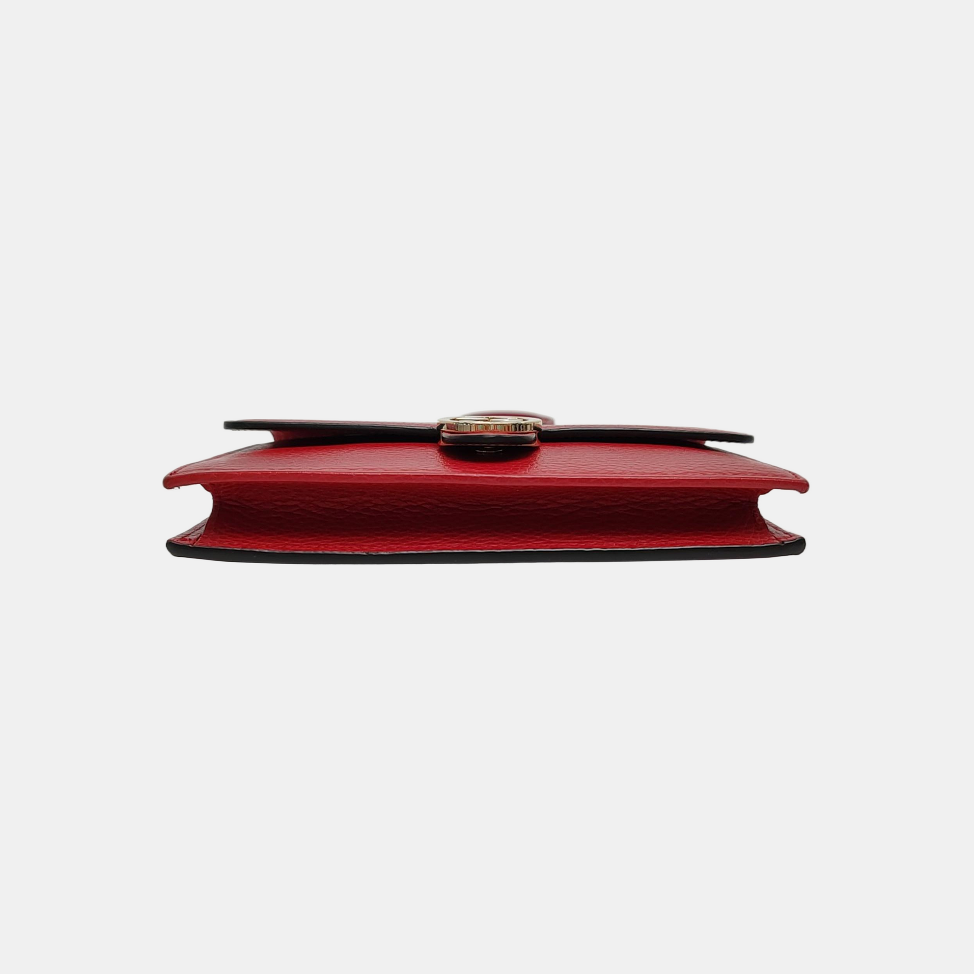 Interlocking G Small Calfskin Red