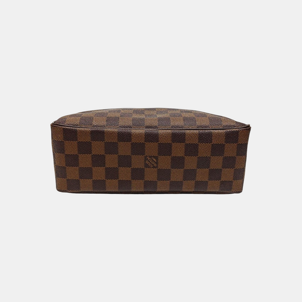 Damier Ebene Coated Canvas Clutch Brown