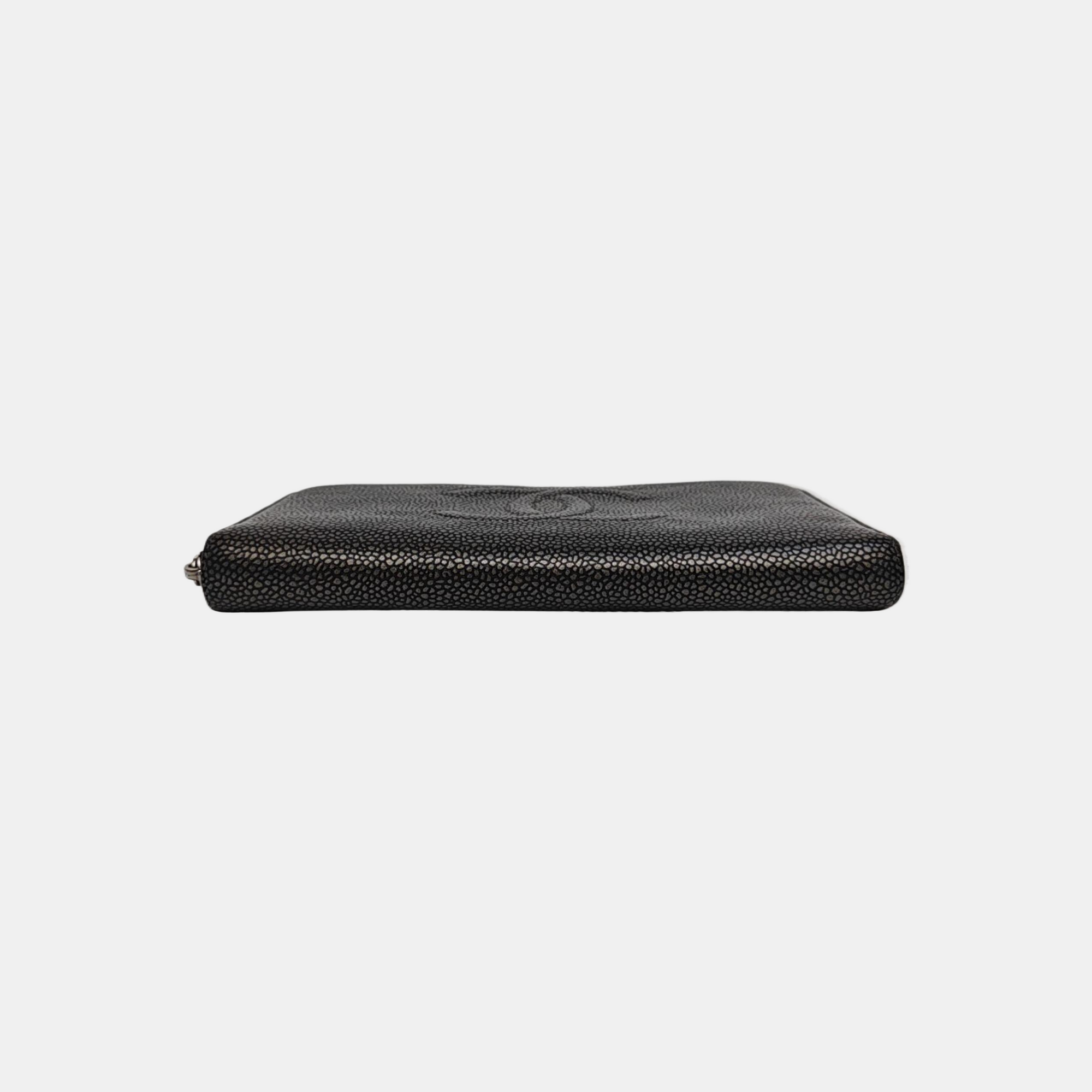 Quilted Grained Calfskin Gray