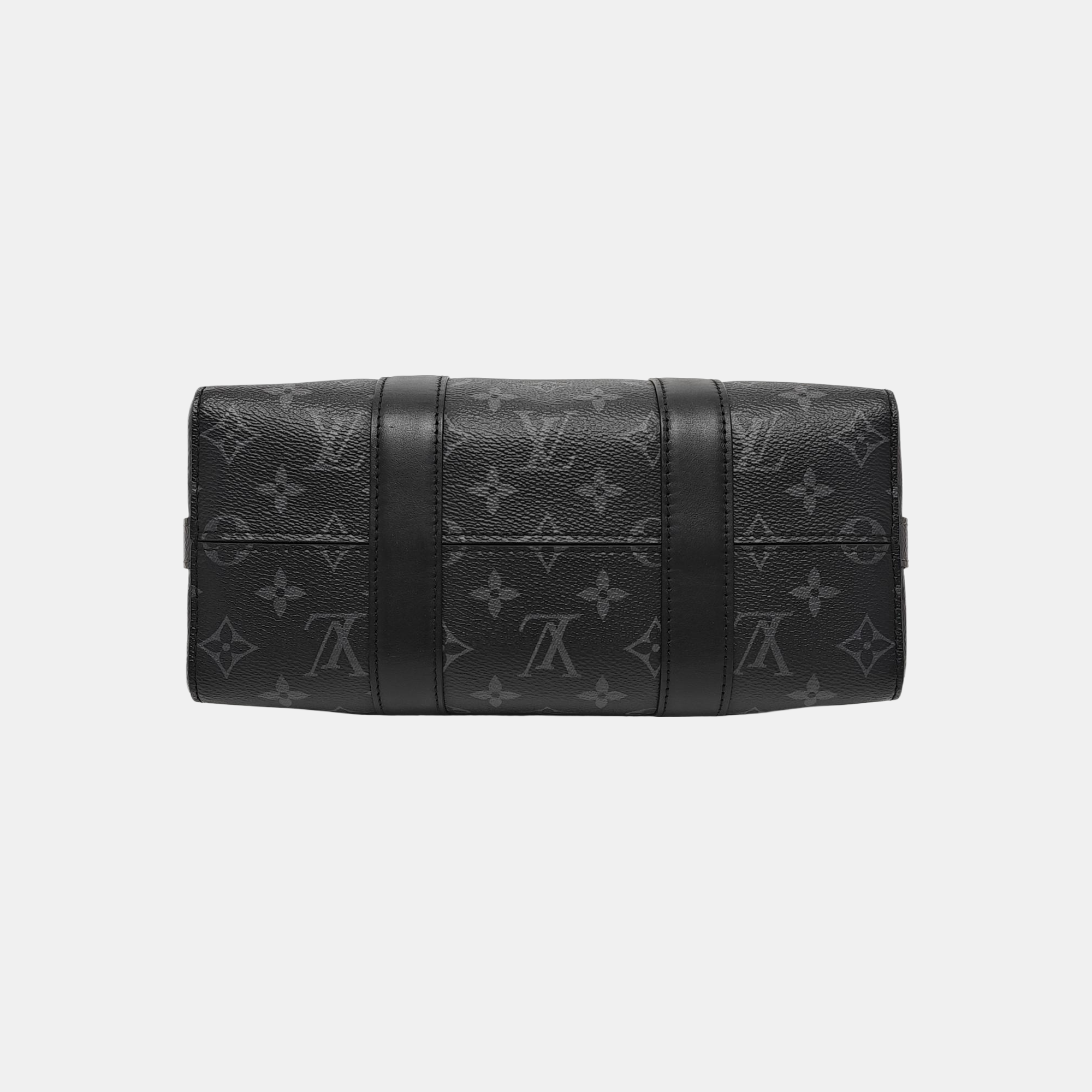 KEEPALL Monogram Coated Canvas Black