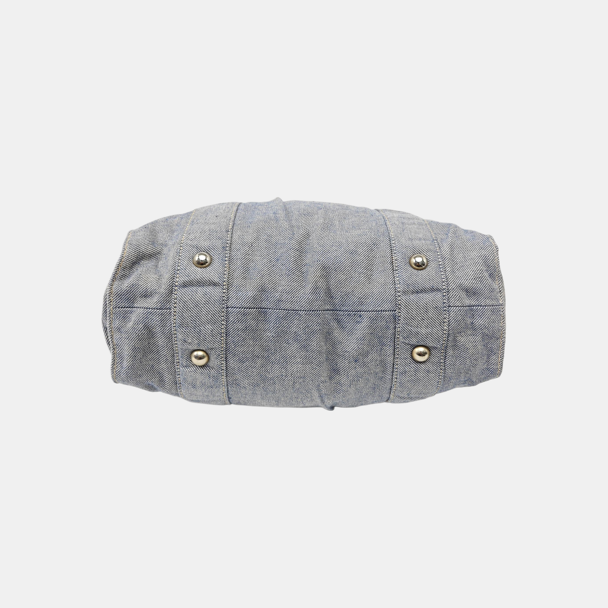 Canvas Top Handle Bag Blue