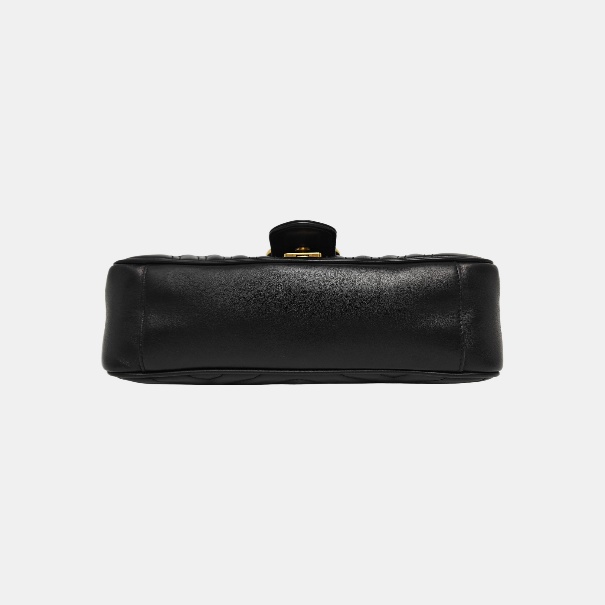 GG Marmont Small Quilted Calfskin Black