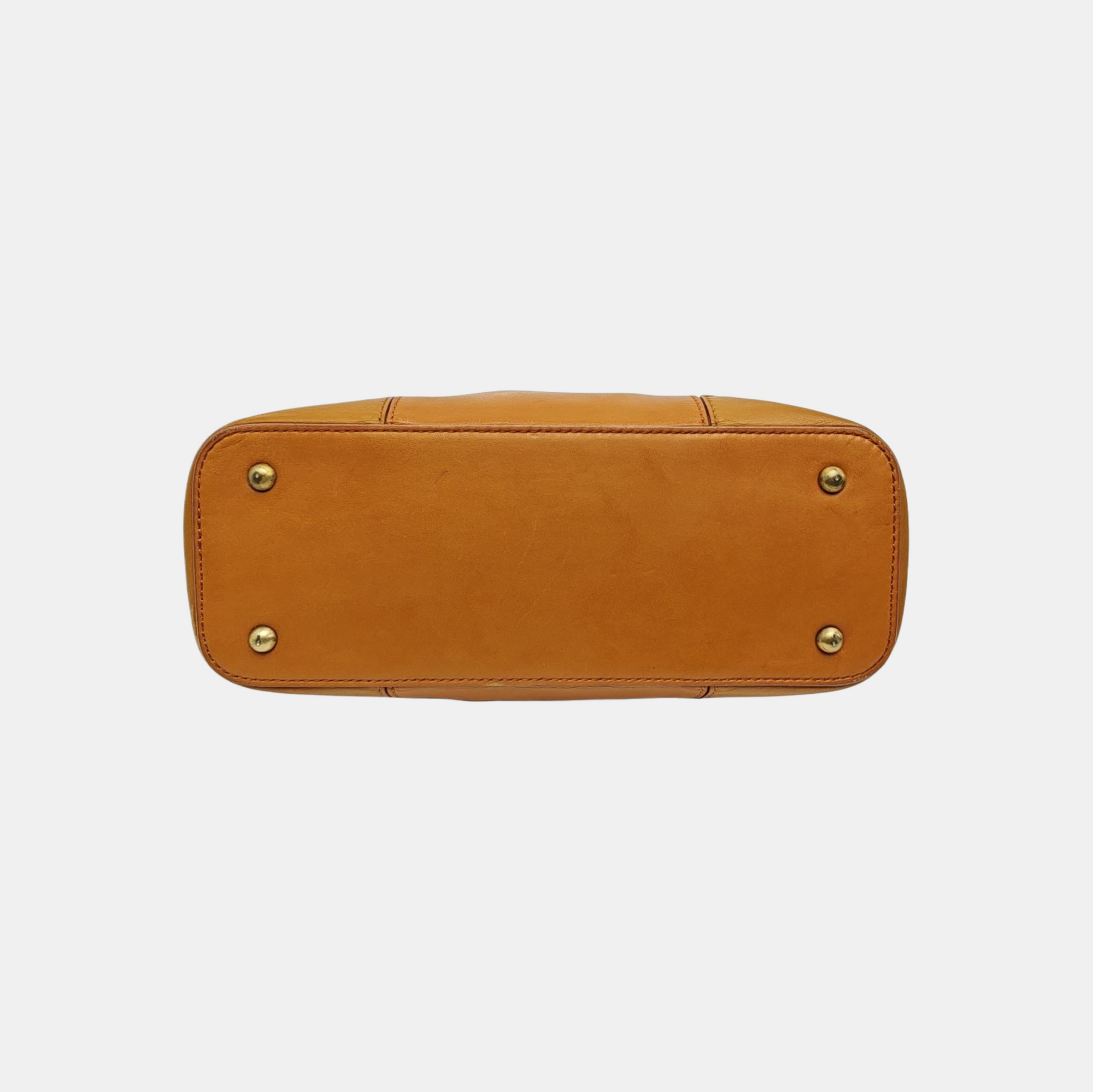 Calfskin Top Handle Bag Brown